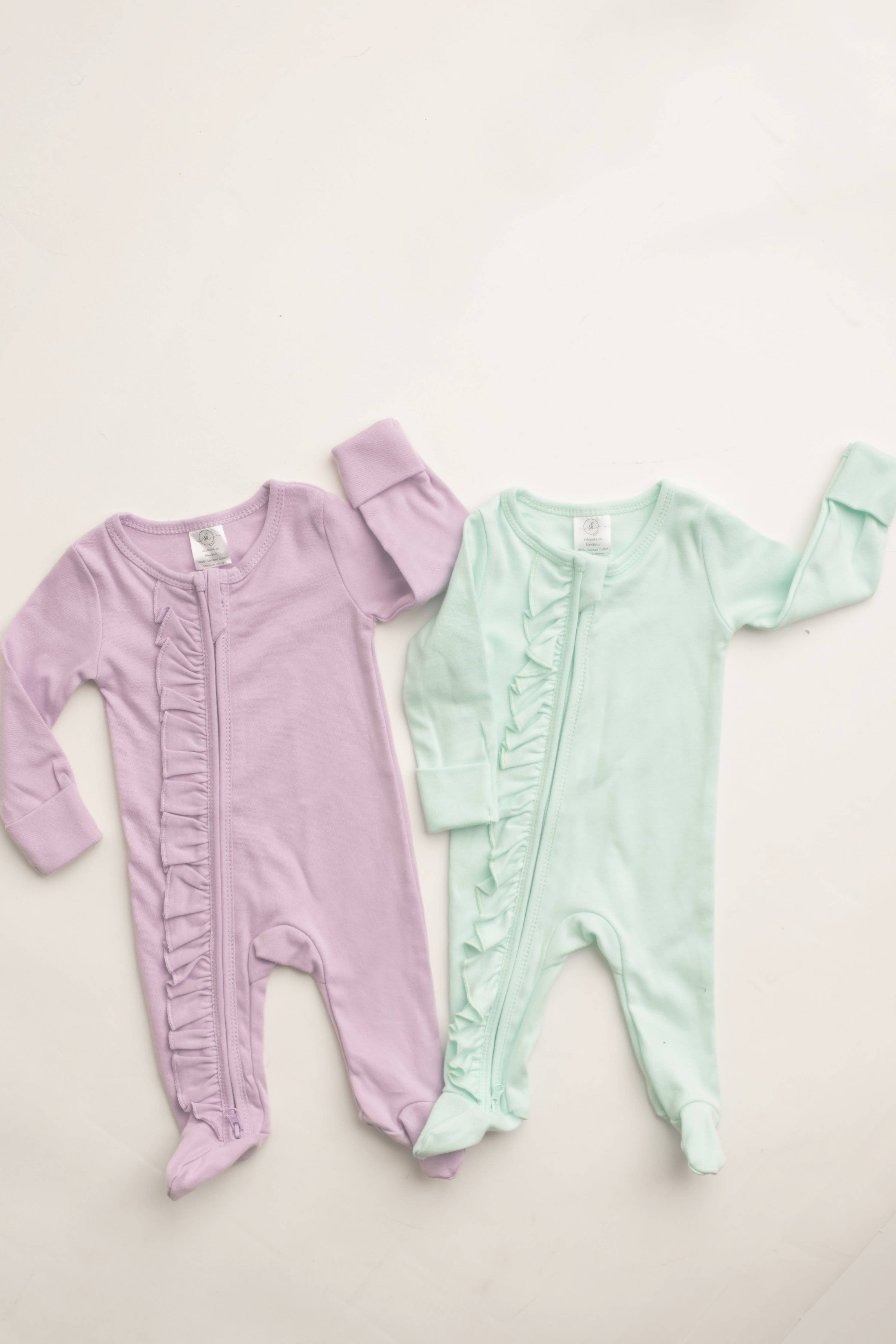 Newborn Personalized Zip Footie onesie