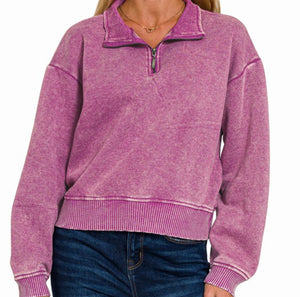 Monogram Fleece Half Zip Pullover
