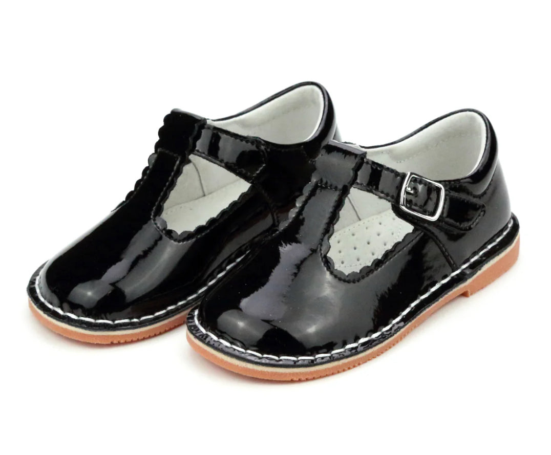 Selina Patent Black T-Strap Leather Mary Jane