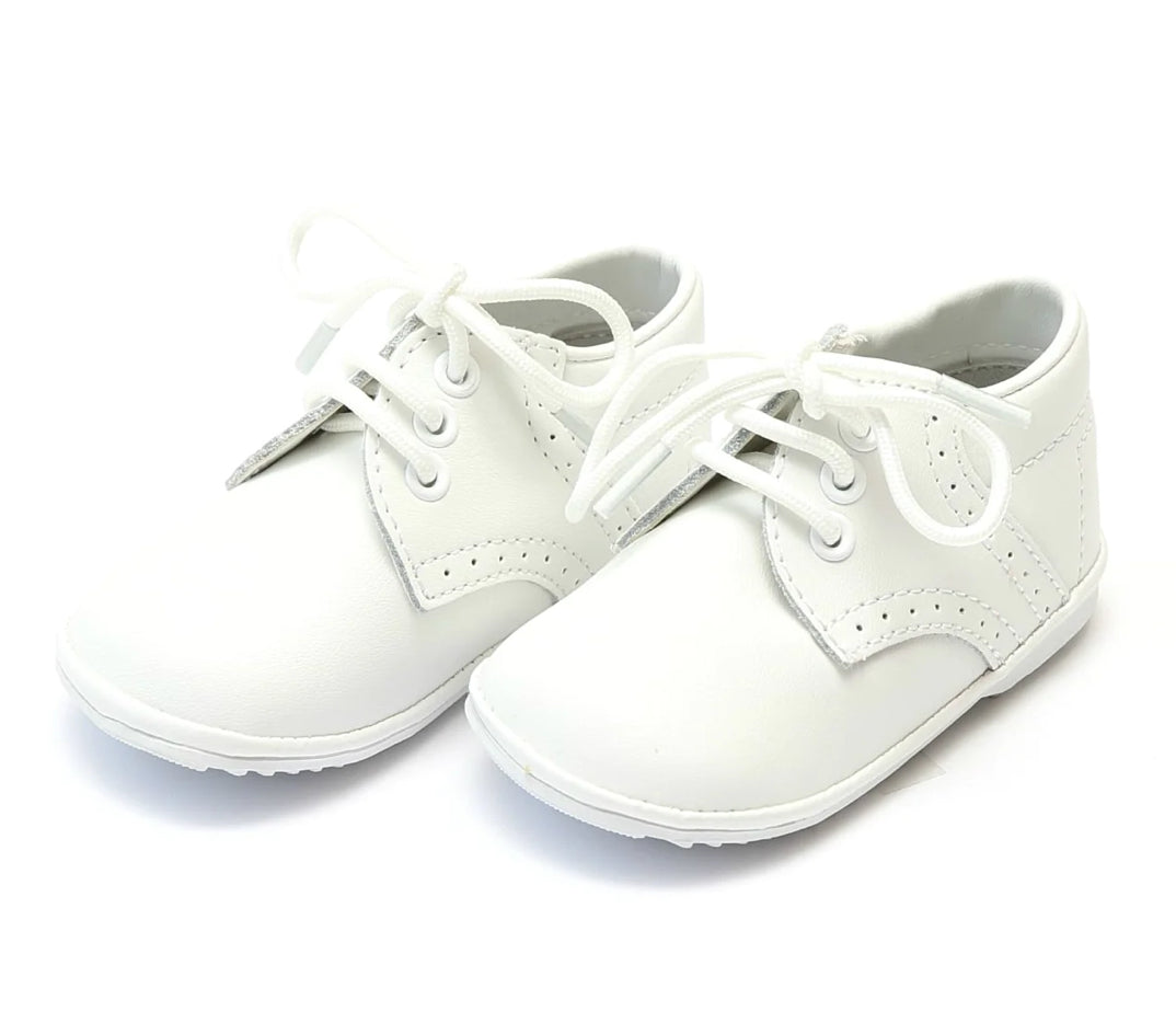 James Waxed Leather Lace Up Shoe (Baby) White