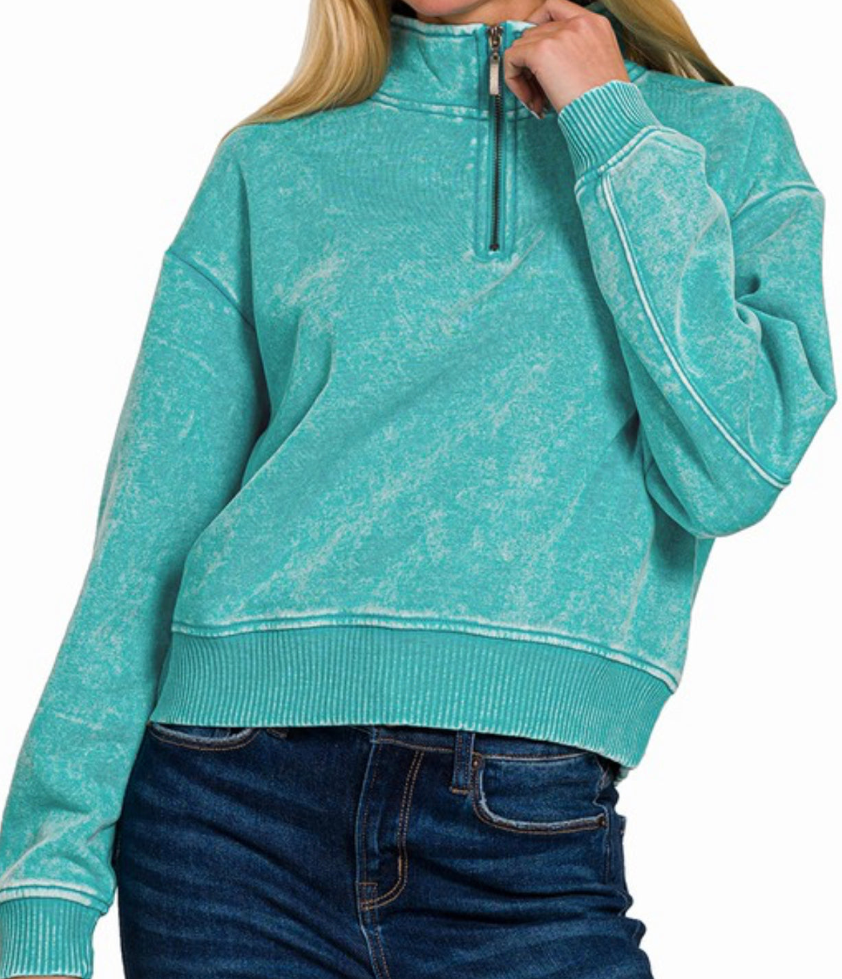 Monogram Fleece Half Zip Pullover