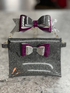 Cuties Faux Leather Bow & Accessory Crossbody Set