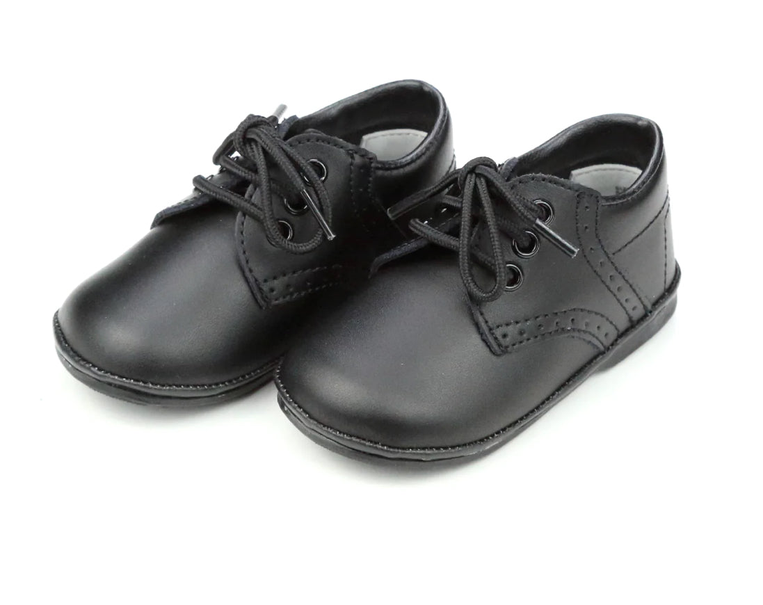 James Waxed Leather Lace Up Shoe (Baby) Black