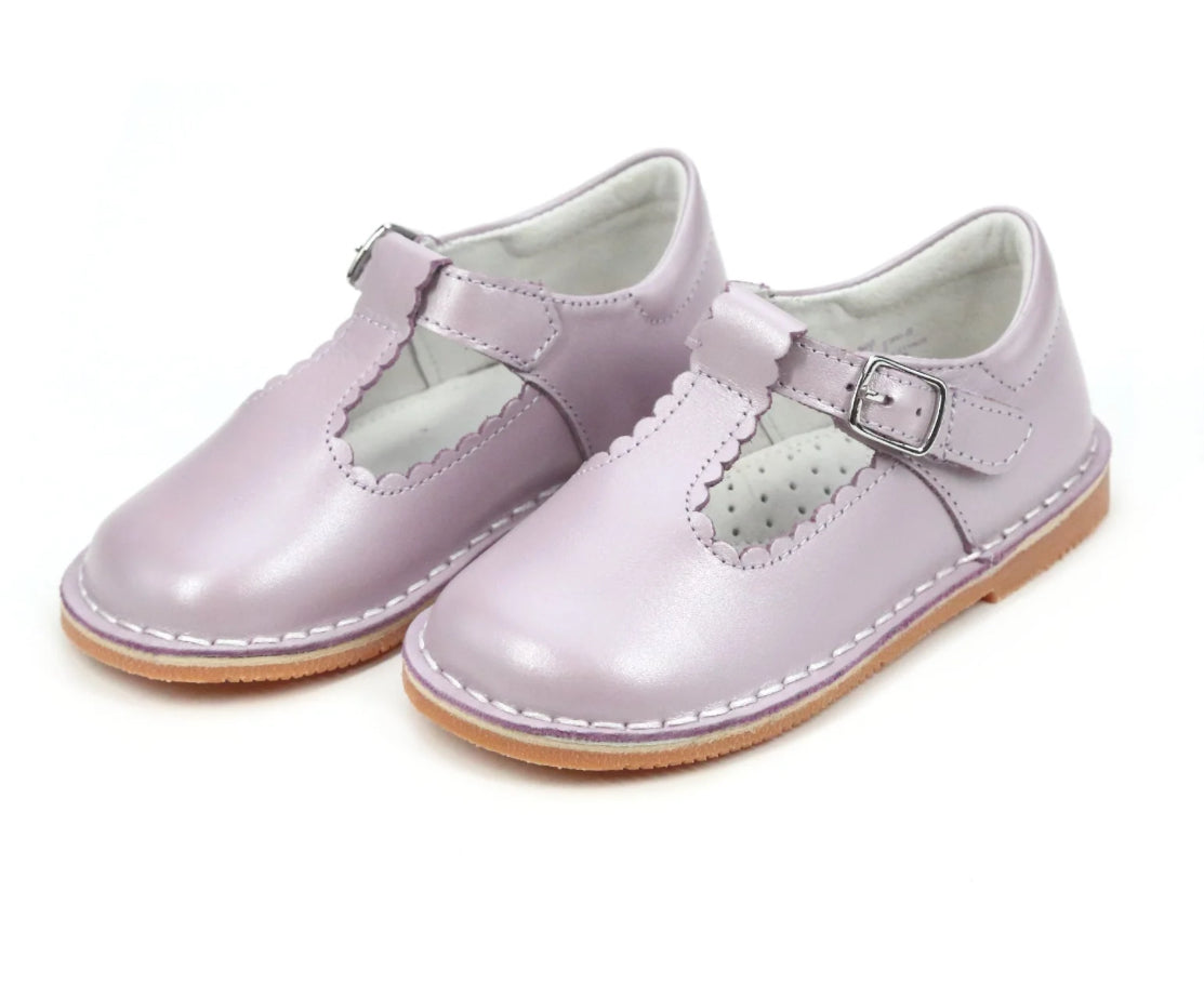 Lavendar T-Strap Leather Mary Jane