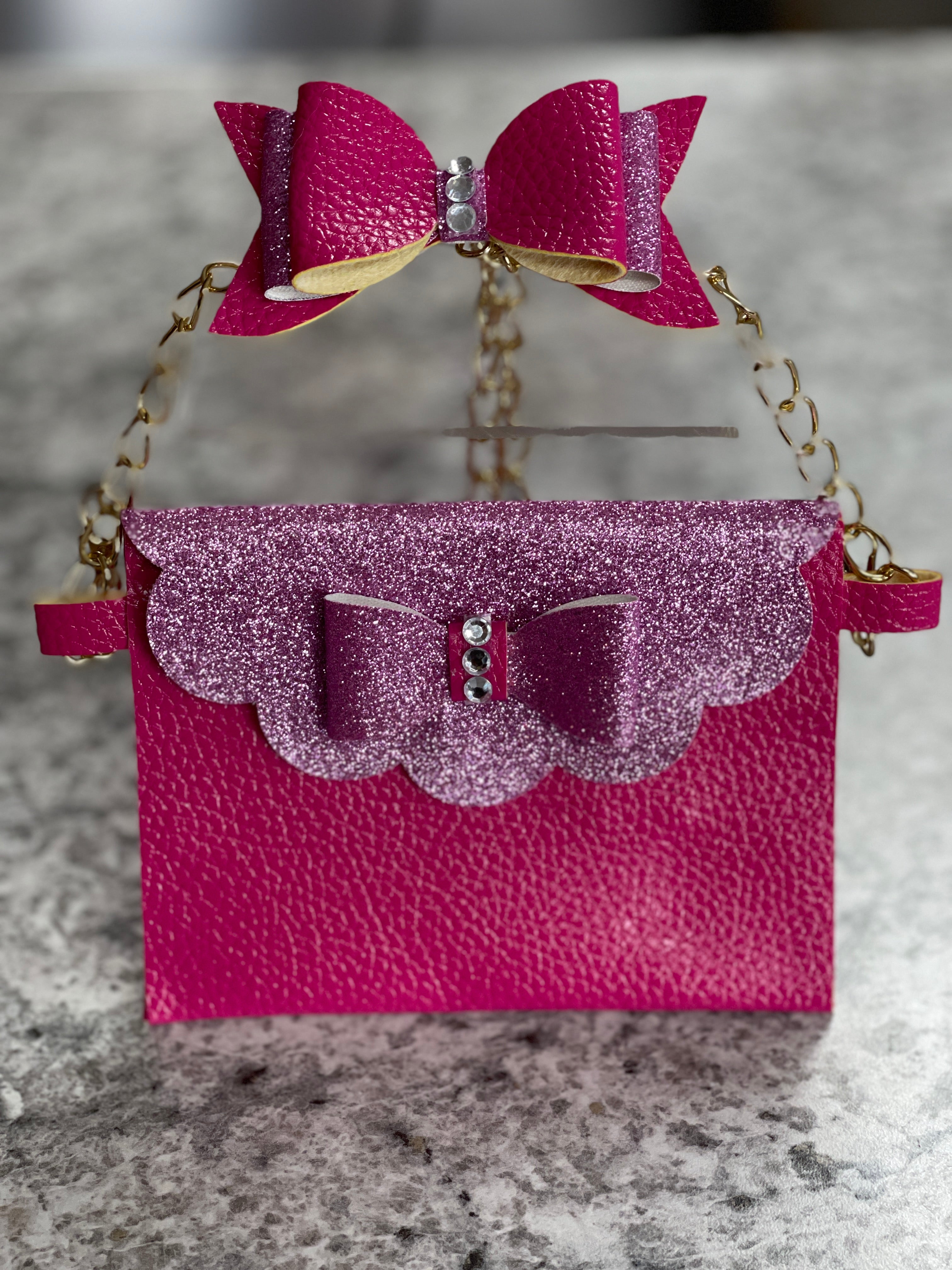 Cuties Faux Leather Bow & Accessory Crossbody Set
