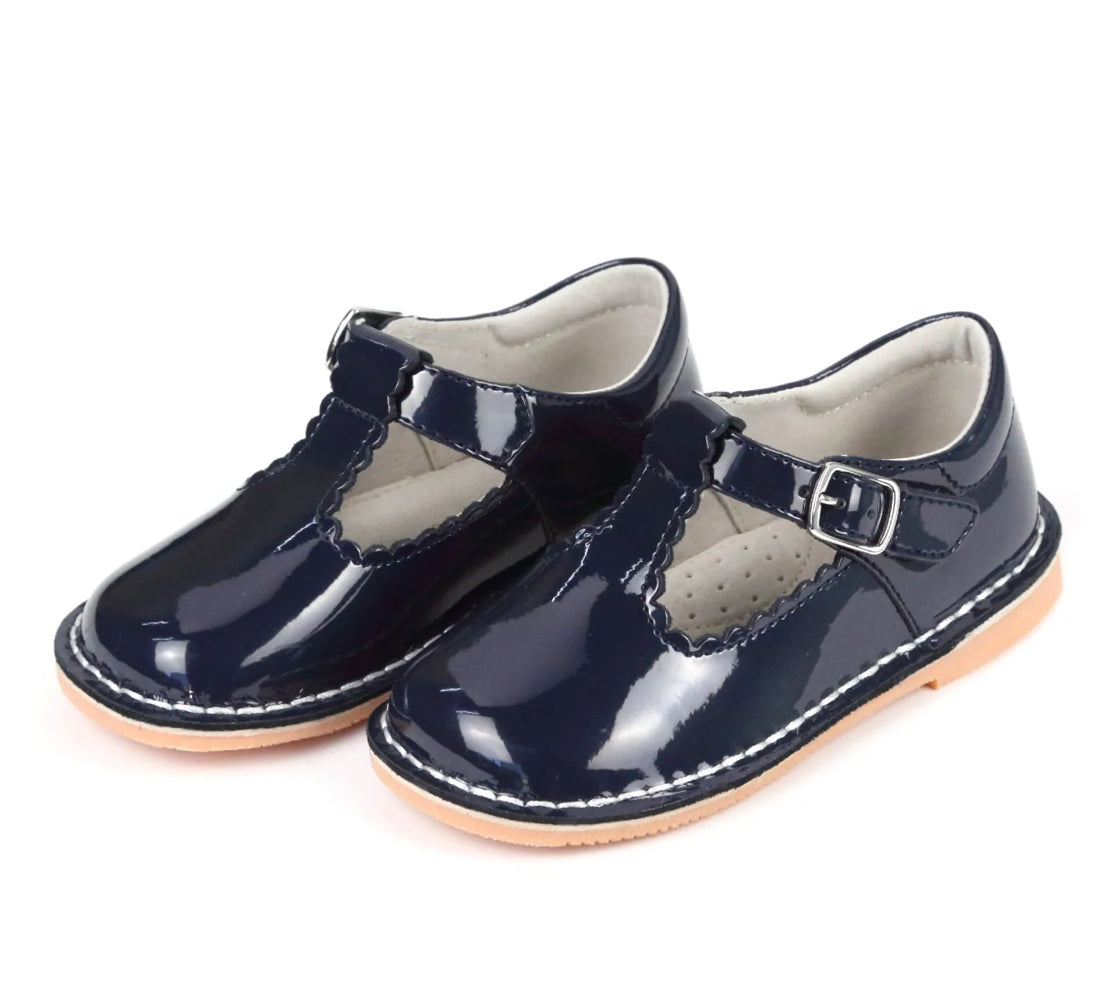 Selina Patent Navy T-Strap Leather Mary Jane