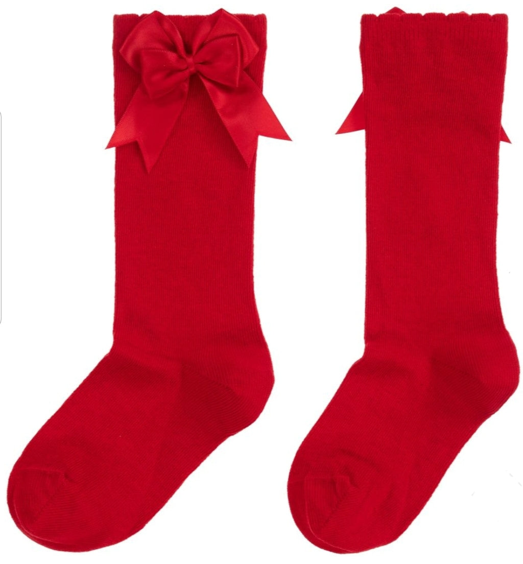 Bowed Knee Highs Red