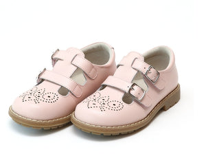 Beatrix English Double T-Strap Stitch Down Leather Mary Jane Pink