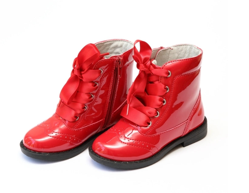 Stella Patent Mid Boot Red