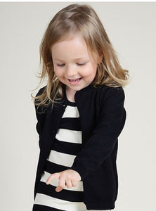 Monogrammed Knitted Button Down Cardigan Black