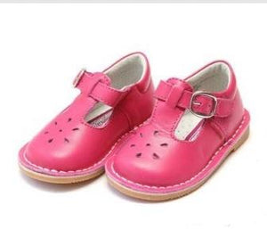 Joy Classic Leather Stitch Down T-Strap Fuchsia Mary Jane