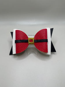 Christmas Santa Faux Leather Bows