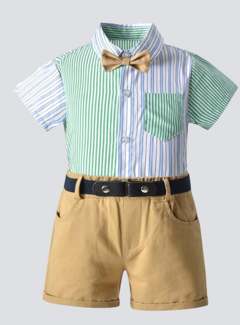 Boy’s Toddler Color Block Shirt Set (Cutie)