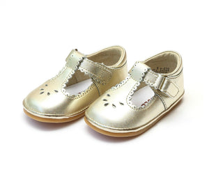 Dottie Scalloped T Strap Mary Jane Gold Baby