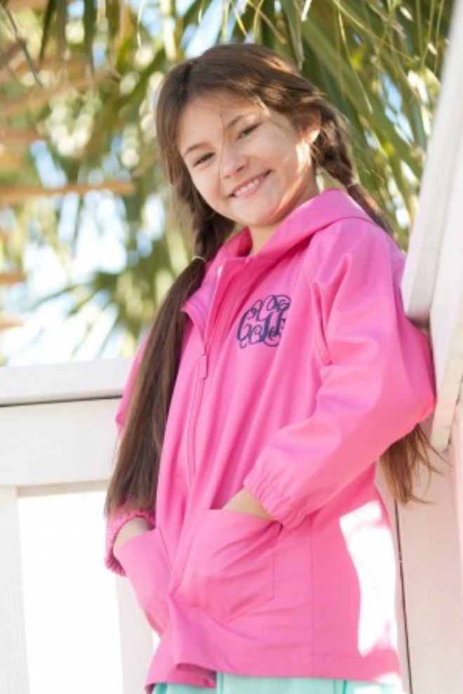 Kids monogrammed on sale rain jacket