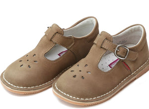 Joy Classic Leather Stitch Down T-Strap Khaki Mary Jane
