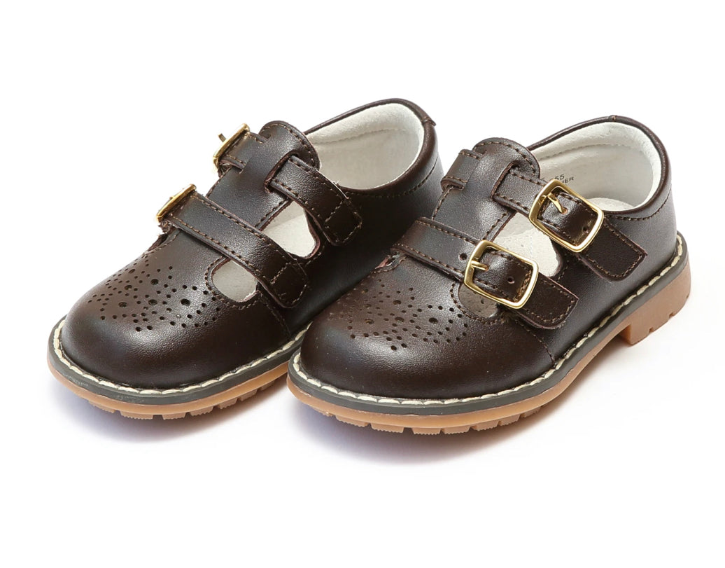 Beatrix English Double T-Strap Stitch Down Leather Mary Jane brown