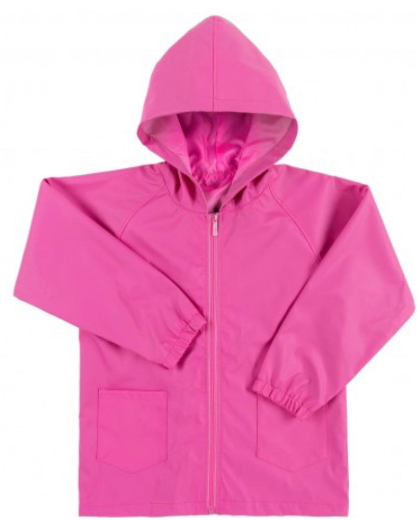 Personalized Hot Pink Kids Rain Jacket